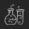 Chemistry chalk white icon on black background