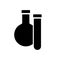 Chemistry education science flasks and dishes isolated silhouette