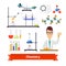 Chemistry equipment and chemist colourful set