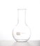 Chemistry flask Chemical laboraory glassware with white background.