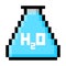 Chemistry flask filled with water pixel art