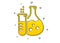 Chemistry flask icon. Laboratory tube sign. Analysis. Vector