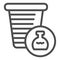 Chemistry flask line icon. Measuring kitchen glass cup. Plastic products design concept, outline style pictogram on