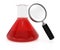 Chemistry flask and magnifier