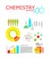 Chemistry flat icons collection.