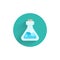 chemistry glassware flat icon with long shadow. laboratory flask flat icon