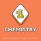 Chemistry icon with test tube