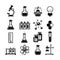 Chemistry icons set black