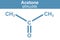 Chemistry illustration of Acetone in blue