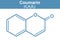 Chemistry illustration of Coumarin in blue