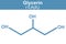 Chemistry illustration of glycerol in blue