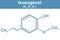 Chemistry illustration of Isoeugenol in blue