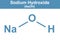 Chemistry illustration of Sodium Hydroxide in blue