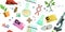 Chemistry items seamless pattern. Cartoon style. Science items picture. Study of living cells of plants, animals and