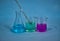 Chemistry Lab apparatus with color solution