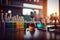 Chemistry Lab desk with different test tubes with colorful fluids