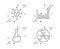 Chemistry lab, Efficacy and Face biometrics icons set. Chemical hazard sign. Vector