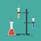 Chemistry lab flask and tubes grip stand holder