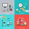 Chemistry Lab Flat Icon Set