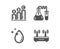 Chemistry lab, Graph chart and Water drop icons. Wifi sign. Medical laboratory, Growth report, Crystal aqua. Vector