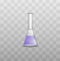 Chemistry laboratory beaker or flask with fluid vector illustration isolated.