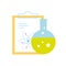 Chemistry laboratory science clipboard atom test tube