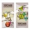 Chemistry laboratory vintage vertical banners set