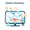 Chemistry online studying concept. Online course or webinar