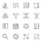 Chemistry outline icons. Vector Chemical concept symbols