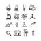 Chemistry and science black vector icon set