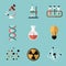 Chemistry Science Flat Icons Set