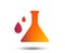 Chemistry sign icon. Bulb symbol with drops.