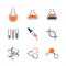 Chemistry simple vector icon set