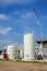 Chemistry tank in factory with blue sky