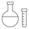 Chemistry thin line icon, school and education