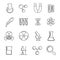 Chemistry vector thin line icons set