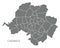 Chemnitz city map with boroughs grey illustration silhouette shape