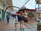 Chemnitz, Germany - 20-11-2021: View of outdoor shopping mall in Germany. Christmas decoration. Exterior of several