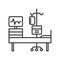 Chemotherapy line black icon. Hospital ward, intensive therapy. Medical treatment. Palliative care