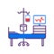 Chemotherapy line color icon. Hospital ward, intensive therapy. Medical treatment. Palliative care. Sign for web page, mobile app