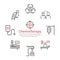 Chemotherapy line icons set. Vector signs for web graphics.