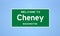 Cheney, Washington city limit sign. Town sign from the USA.