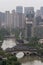 Chengdu Anshun bridge and Jingjiang river aerial view