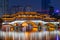 Chengdu Anshun bridge and Jinjiang river at night