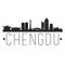 Chengdu China Skyline. Silhouette Design City Vector Art Famous Buildings.
