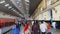 Chennai Central Railway Station. Passengers arriving at Railway Station Platform. Tamil Nadu, India