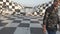 Chennai, India - July 30th 2022: The Chennai Napier Bridge has been transformed into a chessboard in preparation for the 44th