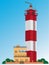 Chennai lighthouse on a sky background vector