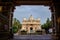 Chennai, South India - October 27, 2018: Entrance gate of Ramakrishna math hindu temple. It is a monastic organisation for men