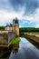 CHENONCEAU, FRANCE - CIRCA JUNE 2014: Part of Chateau de Chenonceau and moat